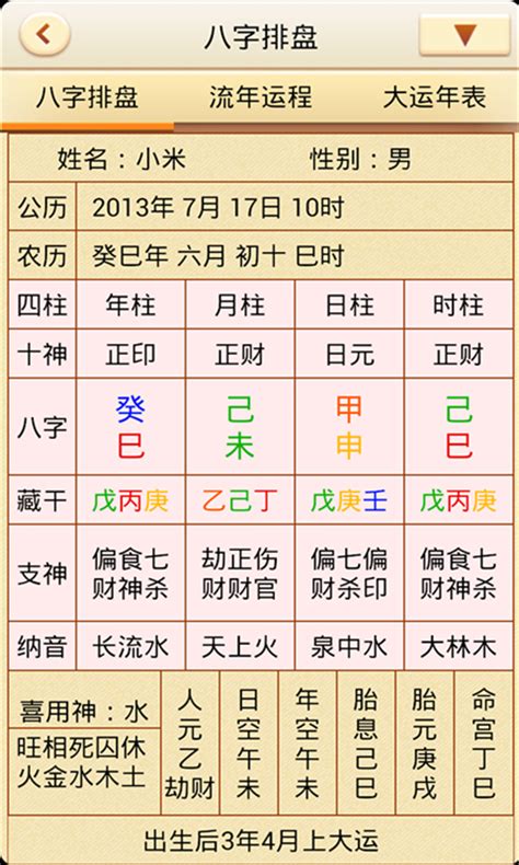 四柱八字線上排盤|四柱八字排盤程式